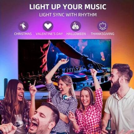 RGBIC LED TV Backlight Strip – App Control, Motion Sensor, USB Powered for TVs & Monitors (35"–80")