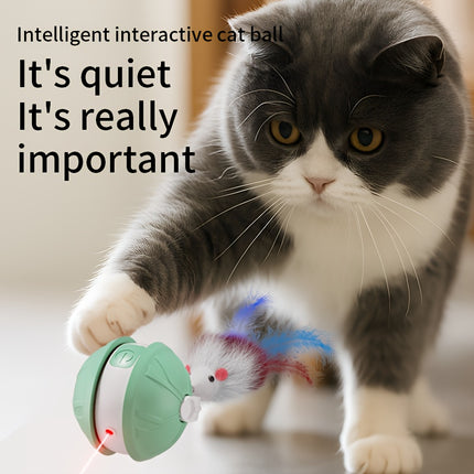 Dual-Mode USB Rechargeable Laser Cat Toy with Teething Ball – Interactive Smart Pet Trainer for All Breeds