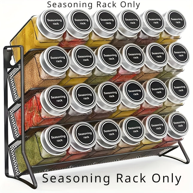 4-Tier Metal Spice Rack Organizer for Kitchen Countertop - Durable Multi-Level Storage Solution for Seasonal Jars, Colorful and Space-Saving Design, Ideal for Home Cooking and Baking, Father's Day Gift
