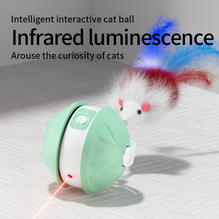 Dual-Mode USB Rechargeable Laser Cat Toy with Teething Ball – Interactive Smart Pet Trainer for All Breeds