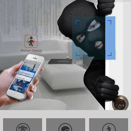 1080P HD WiFi Wireless CCTV IP Camera with Night Vision - Home Security Monitor, 360° Coverage & Motion Detection