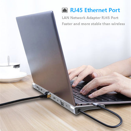 11-in-1 Multifunctional Docking Station Hub – Expand Your Laptop’s Connectivity with USB 3.0, HDMI, Ethernet & More