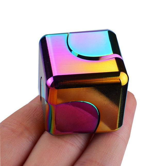 Cube Fidget Spinner – EDC Metal Hand Spinning Top for Stress Relief & Focus | Quiet, Long-Lasting Rotation for Kids & Adults