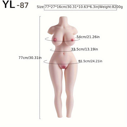 Realistic 77cm Male Adult Pleasure Doll – TPE Body with Large Breasts, Intimate Features & White Lingerie Design | Headless, Waterproof, Non-Latex