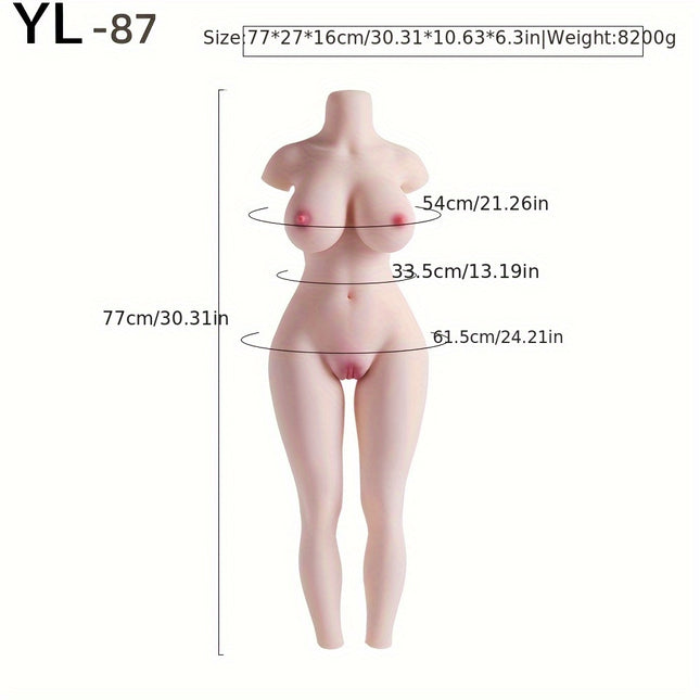 Realistic 77cm Male Adult Pleasure Doll – TPE Body with Large Breasts, Intimate Features & White Lingerie Design | Headless, Waterproof, Non-Latex