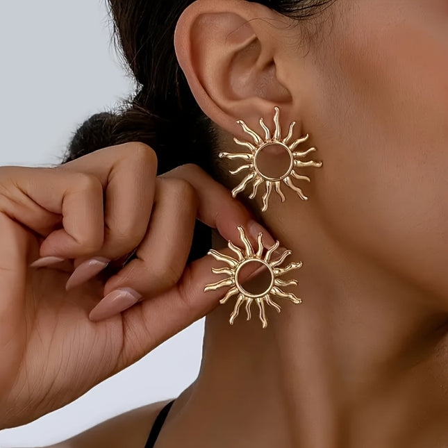 Chic Sunflower Stud Earrings | KC Gold-Plated | Elegant Summer Style