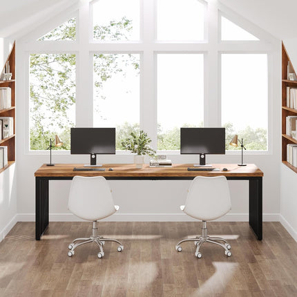 Large 180cm Computer Desk – Modern Office Desk with Engineered Wood Top & Sturdy Metal Frame, Workstation for Home Office or Conference Room (White)