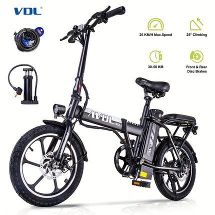 VDL A10 Electric Folding Bike – 250W Motor, 36V Battery, 70km Range, 16-Inch Wheels