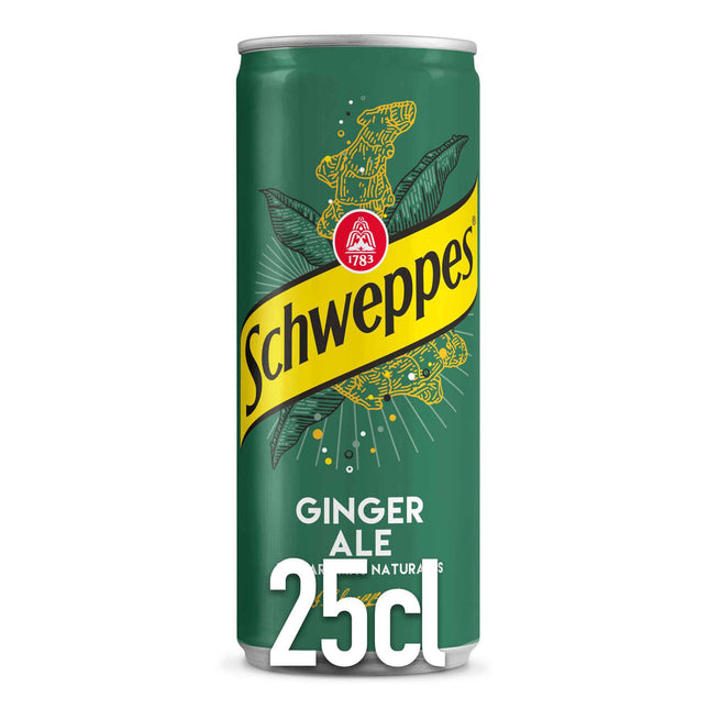 Schweppes Ginger Ale – Can 33cl | Refreshing Ginger Soft Drink with Natural Flavor