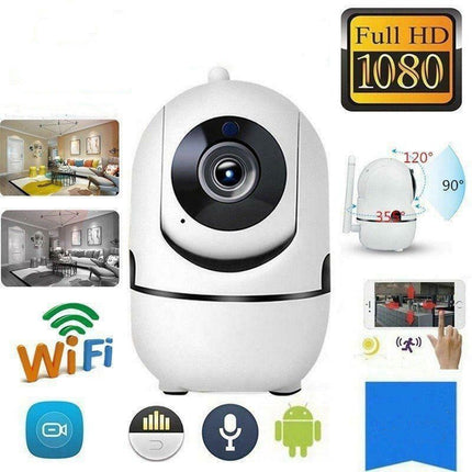 1080P HD WiFi Wireless CCTV IP Camera with Night Vision - Home Security Monitor, 360° Coverage & Motion Detection