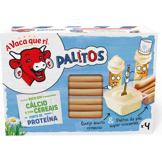 A Vaca que Ri Queijo Fundido Palitos 140g – Cheese Dippers with Breadsticks