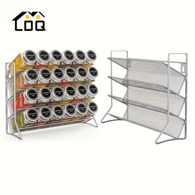 4-Tier Metal Spice Rack Organizer for Kitchen Countertop - Durable Multi-Level Storage Solution for Seasonal Jars, Colorful and Space-Saving Design, Ideal for Home Cooking and Baking, Father's Day Gift