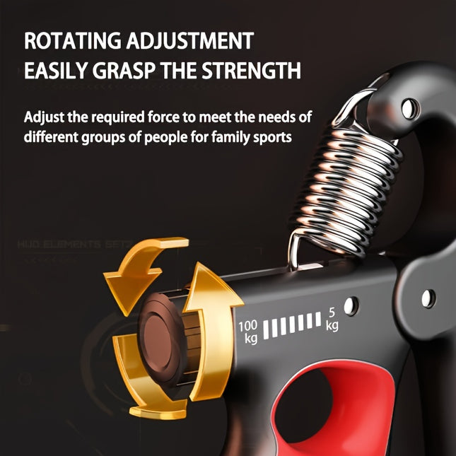 Adjustable 5–100kg Counting Grip Strengthener – Wrist, Arm & Finger Fitness Trainer