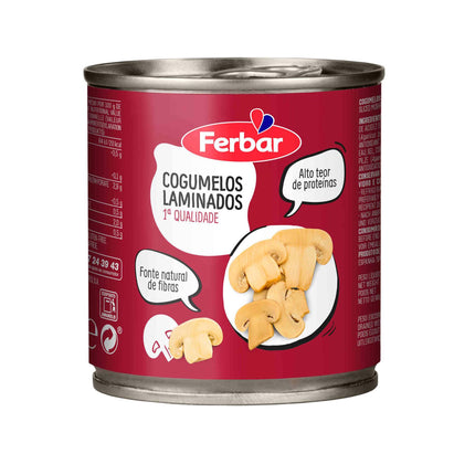 Ferbar Gluten-Free Sliced Mushrooms 185g | Fresh, Healthy & Ready to Use