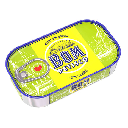 Bom Petisco Tuna Steak in Olive Oil 120g | Rich in Omega-3, High Protein & Ready to Eat