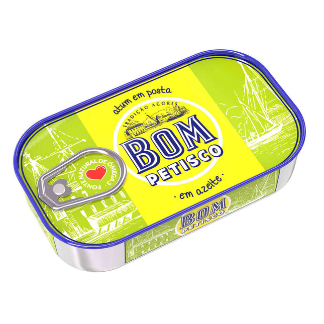 Bom Petisco Tuna Steak in Olive Oil 120g | Rich in Omega-3, High Protein & Ready to Eat