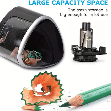Sleek Black Electric Pencil Sharpener – Auto-Stop, Durable PP Build, Fast & Precise Sharpening for Office or Study