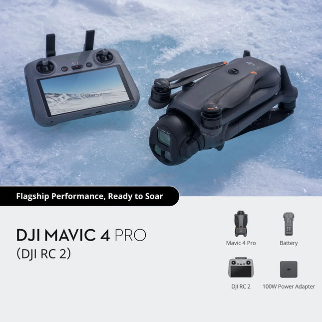DJI Mavic 4 Pro Drone with RC 2 – 100MP Hasselblad Camera, 6K/60fps HDR Video, 360° Gimbal, 30km Transmission, 51-Min Flight Time