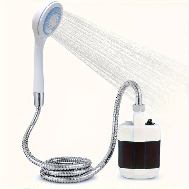 USB Rechargeable Portable Camping Shower – 4–5L/Min Flow, Handheld Water Pump with Filtration – Ideal for RV, Garden, Beach, and Travel Use