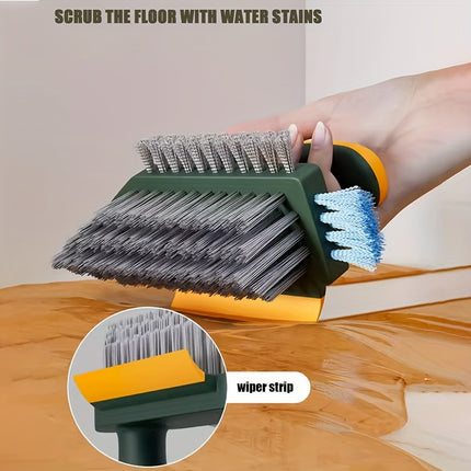 2-in-1 Crevice & Floor Scrub Brush – Medium Firm Plastic Bristles, Portable Design for Bathroom, Kitchen & Home Cleaning