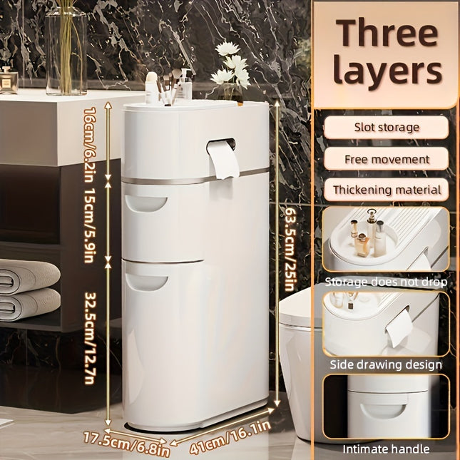 3/4-Layer Multi-Functional Seam Drawer Storage Cabinet – No-Install Organizer for Kitchen, Bathroom & Living Room