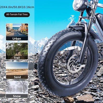 SAIBAIKE Adult Electric Bike – 48V 15Ah Battery, 68-Mile Range, 7-Speed Off-Road E-Bike