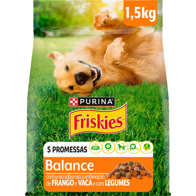 Purina Friskies Balance Dog Food Chicken & Vegetables 1.5kg | Complete Nutrition for Adult Dogs