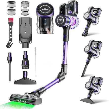 Yanhama H3 Cordless Vacuum Cleaner – 60000Pa Suction, 7-Layer Filtration, 4 Modes, 60 Min Runtime, 1.6L Capacity – Powerful Stick Vacuum for Pet Hair, Carpets & Hard Floors
