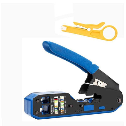 RJ45 Network Crimper Cable Stripping Tool for Cat6, Cat5e, Cat5, RJ11/RJ12 Connectors - Durable and Easy-to-Use