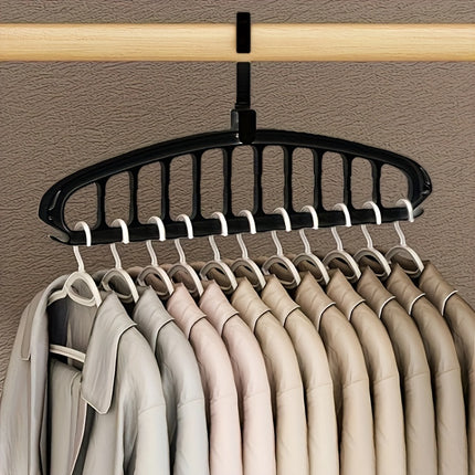 11-Hole Magic Folding Clothes Hanger – Space-Saving Wall Hanging Closet Organizer with 3.2 cu.ft Storage