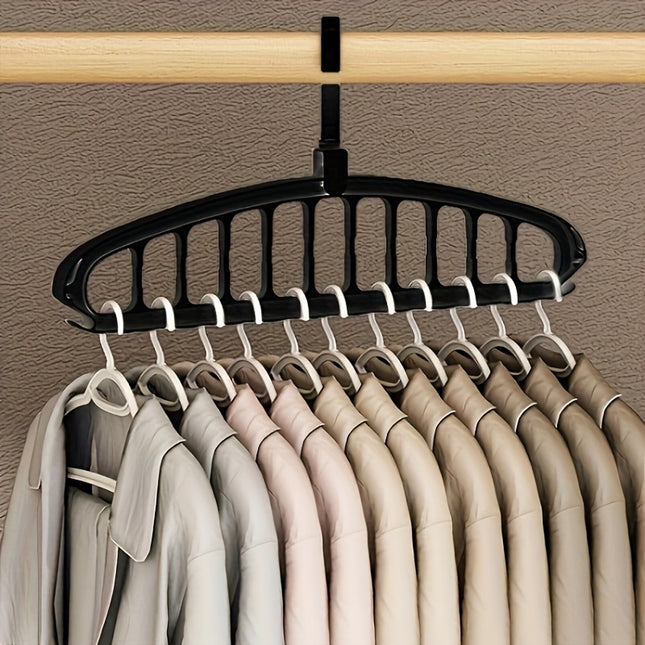 11-Hole Magic Folding Clothes Hanger – Space-Saving Wall Hanging Closet Organizer with 3.2 cu.ft Storage