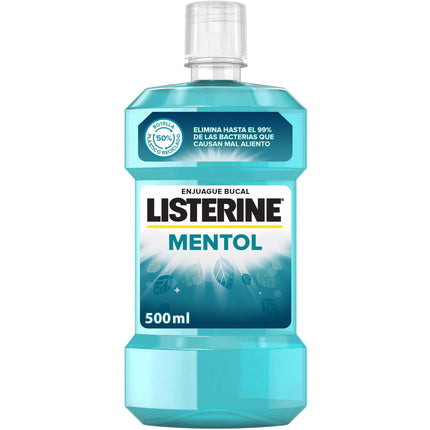 Listerine Menthol Mouthwash 500ml – 24h Plaque Protection & Long-Lasting Fresh Breath