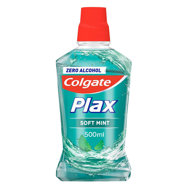 Colgate Plax Soft Mint Mouthwash 500ml | 24h Protection & Long-Lasting Freshness