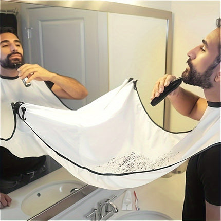 1pc Men’s Beard Trimming Apron with Suction Cup – Mess-Free Shaving Catcher for Easy Cleanup