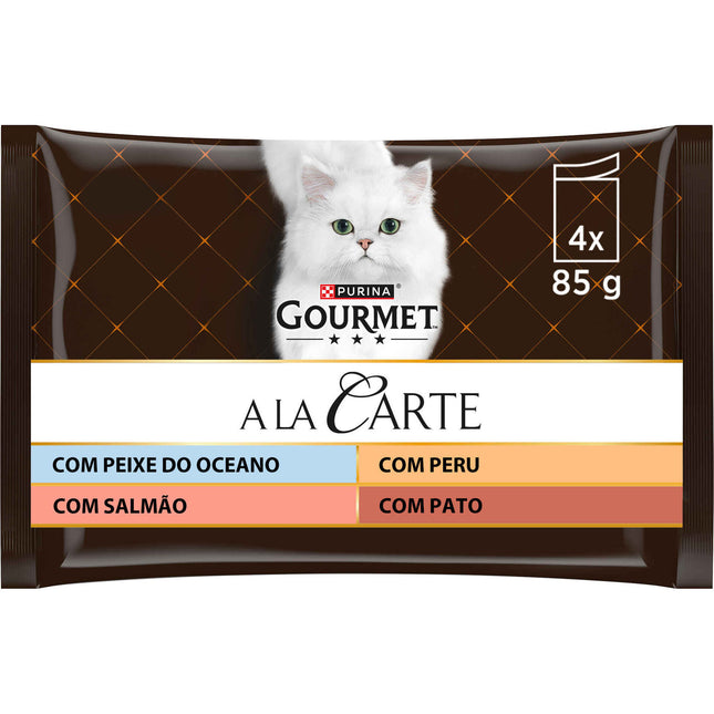 Purina Gourmet À La Carte Wet Cat Food 4x85g | Elegant Variety with Fish, Meat & Vegetables