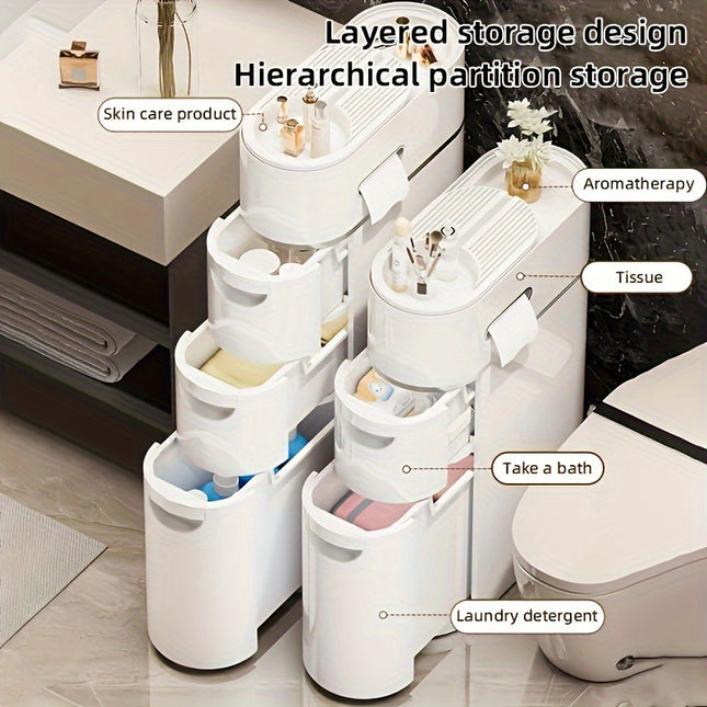 3/4-Layer Multi-Functional Seam Drawer Storage Cabinet – No-Install Organizer for Kitchen, Bathroom & Living Room