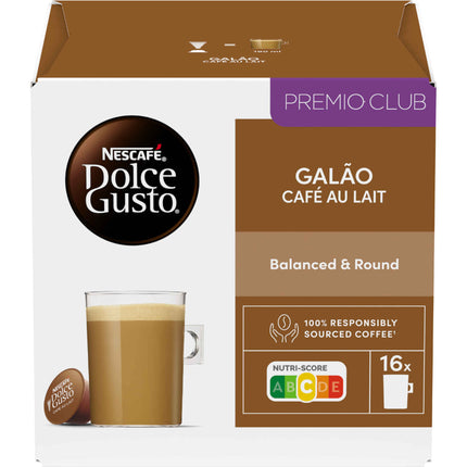 Nescafé Dolce Gusto Galão Capsules 16 Units | Creamy Coffee with Milk at Home