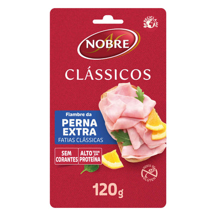 Nobre Fiambre da Perna Extra Fatiado 120g – Classic Slices of Premium Ham