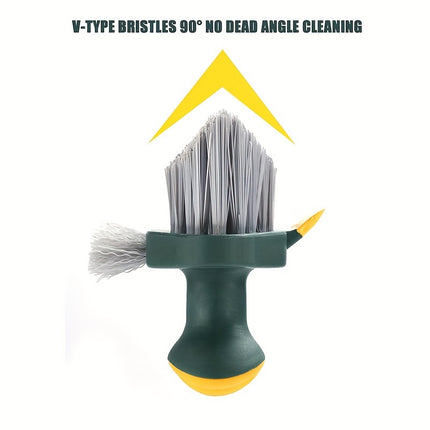 2-in-1 Crevice & Floor Scrub Brush – Medium Firm Plastic Bristles, Portable Design for Bathroom, Kitchen & Home Cleaning