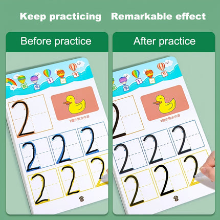 122-Page Reusable Magic Practice Copybook Set – Pen Control, Drawing & Writing Workbook for Kids Ages 3+