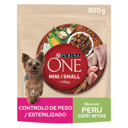 Purina One Mini Weight Control Turkey & Rice 800g | Low-Fat Food for Small Dogs | Healthy Weight & Easy Digestion