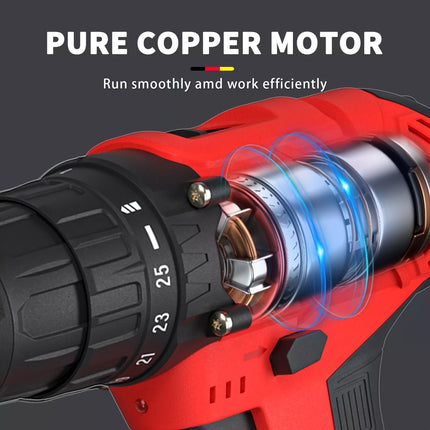 21V Cordless Electric Drill Set – 45Nm Power Drill with 25+1 Torque Settings, 2-Speed, LED Light & 29 Accessories for Home DIY