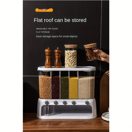 Airtight Kitchen Storage Container 🍚 | Divided Square Organizer for Rice, Pasta, Beans & Spices