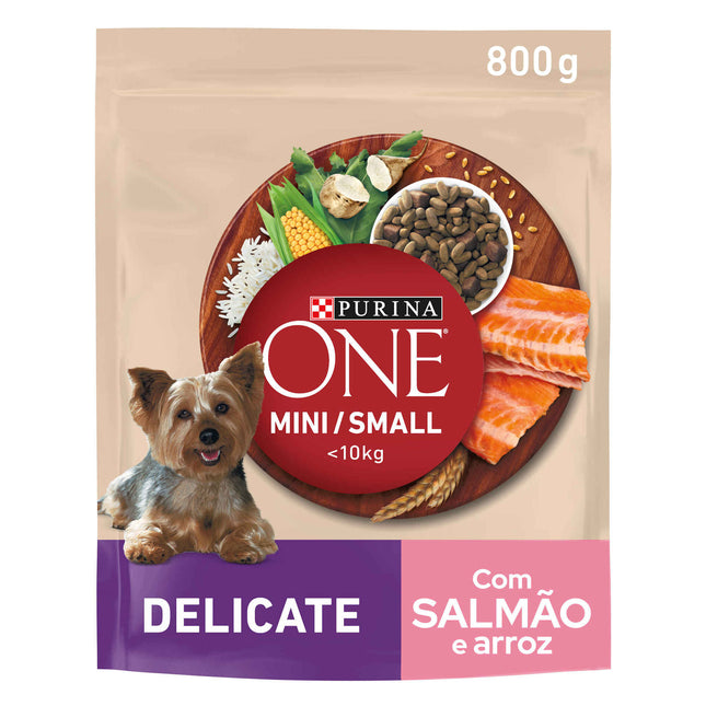 Purina One Mini Delicate Salmon & Rice 800g | Gentle Food for Small Dogs with Sensitive Skin & Digestion