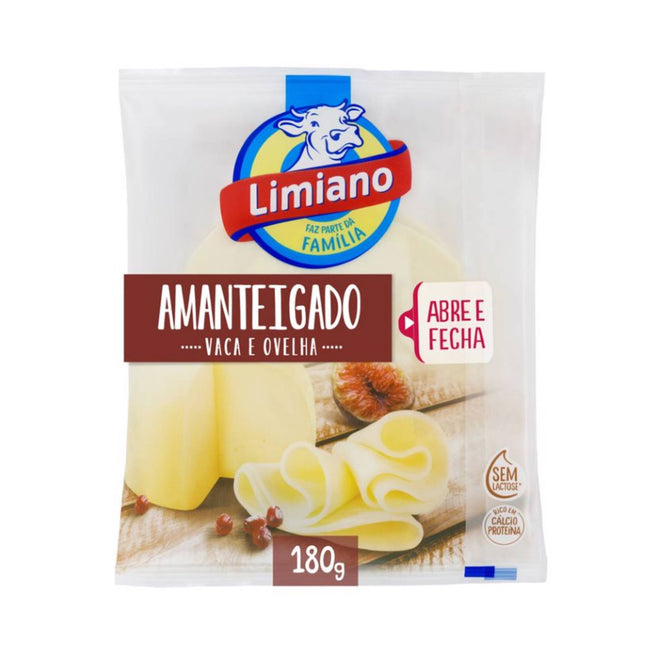 Limiano Queijo de Mistura sem Lactose Amanteigado Fatiado 180g – Cow & Sheep Cheese Slices