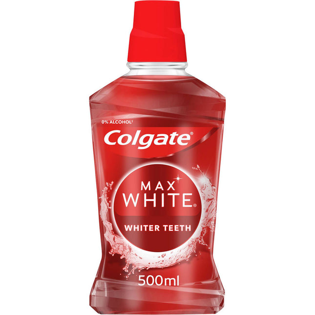 Colgate Max White Instant Mouthwash 500ml | Advanced Whitening & Fresh Breath