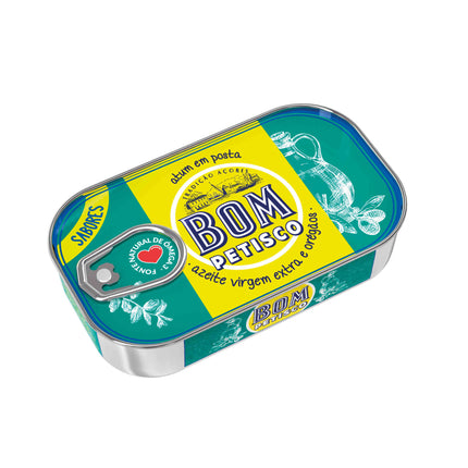 Bom Petisco Tuna Fillet in Extra Virgin Olive Oil with Oregano 120g | Omega-3 Rich & Preservative-Free