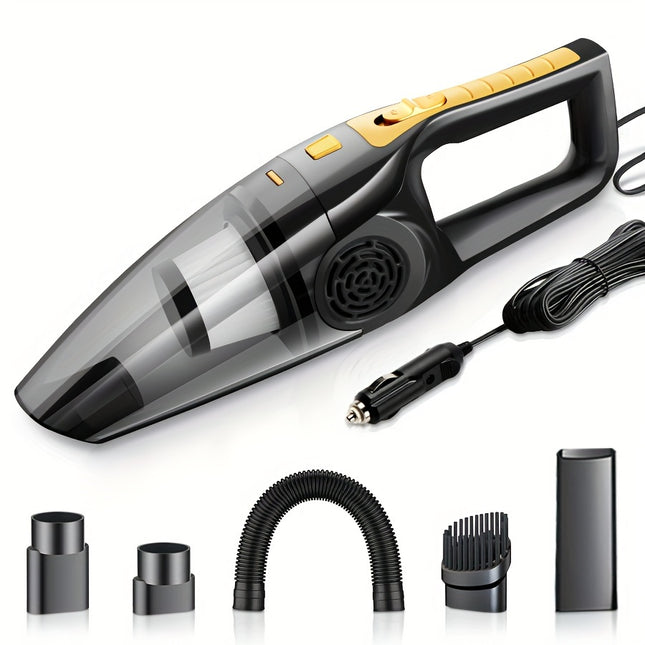 12V Handheld Car Vacuum Cleaner 🚗 | Strong Suction, Crevice Tool, Pet Hair Remover
