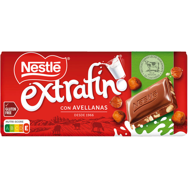 Nestlé Extrafine Milk Chocolate with Hazelnuts 123g – Gluten-Free Indulgence