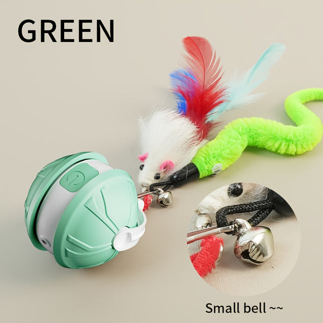 Dual-Mode USB Rechargeable Laser Cat Toy with Teething Ball – Interactive Smart Pet Trainer for All Breeds